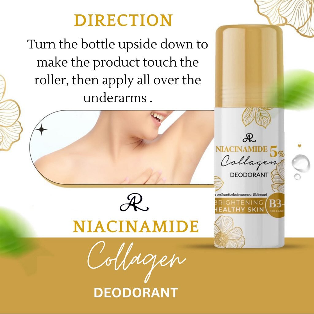 AR Niacinamide Collagen Deodorant Roll On - 75ml