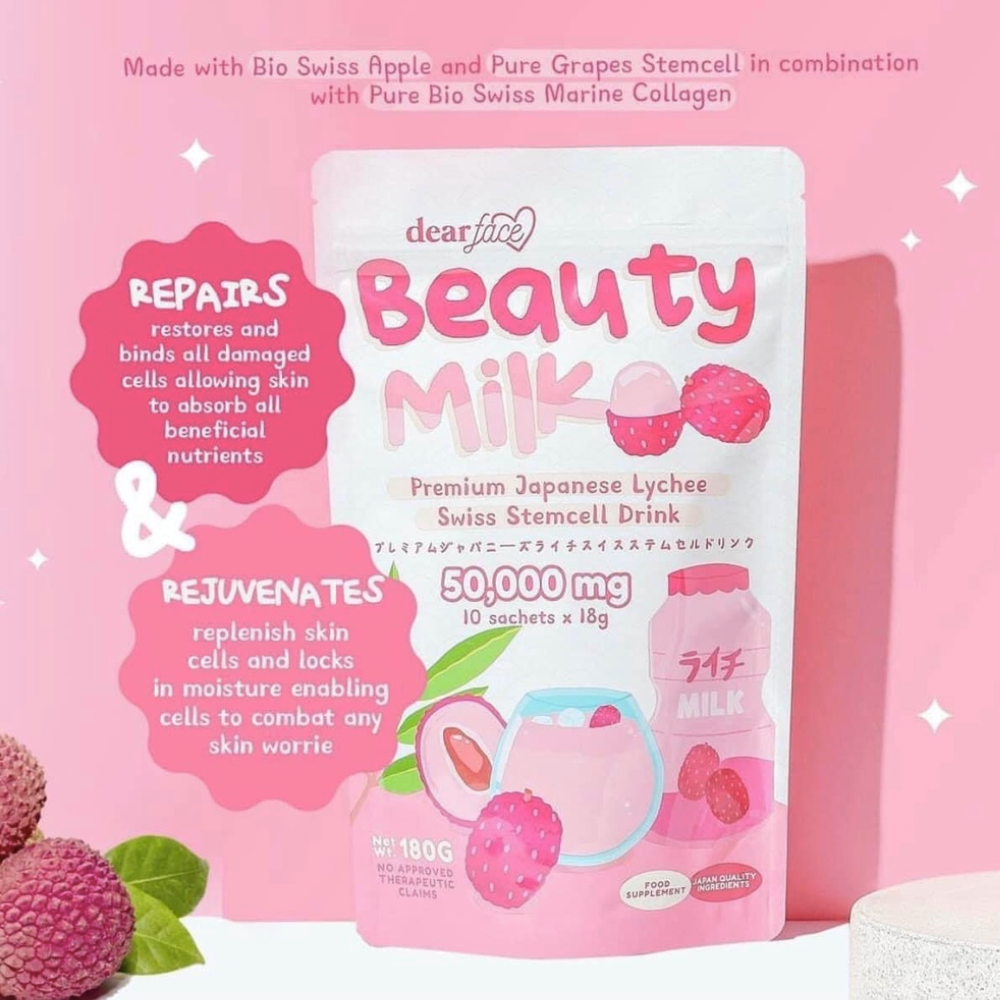 Dear Face Beauty Milk Premium Japanese Lychee Drink - 180g