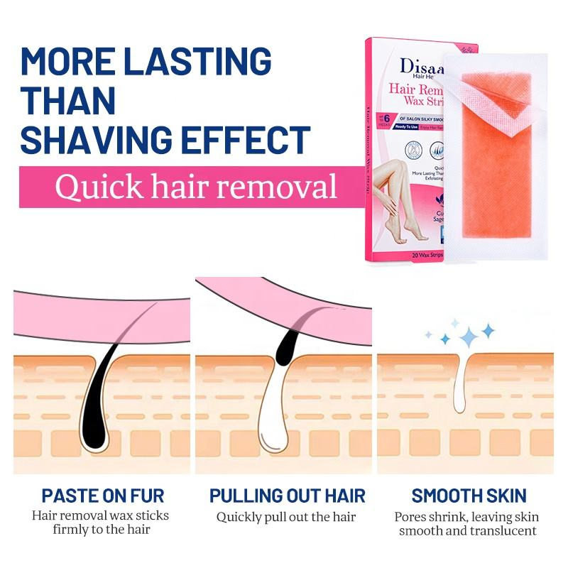 Disaar Hair Health Hair Removal Wax Strips – Normal Skin (20 Strips × 3 Packs Combo)