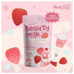 Dear Face Beauty Milk Premium Japanese Strawberry Drink - 180g