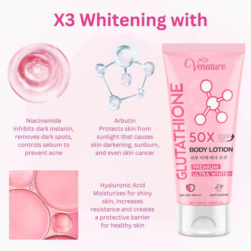 venature glutathione 50x body lotion Tone Up Dewy Demure Venature Premium Ultra White body