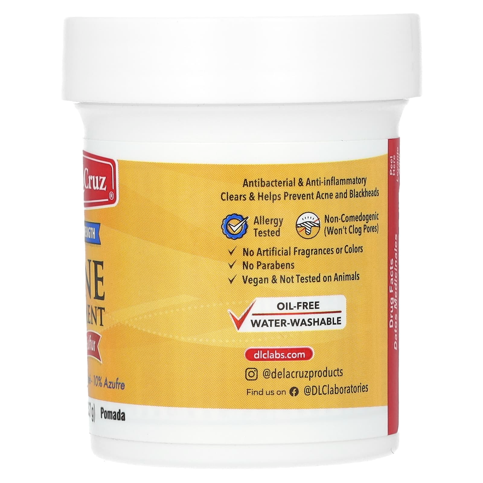 De La Cruz Maximum Strength Acne Treatment - 73.7g