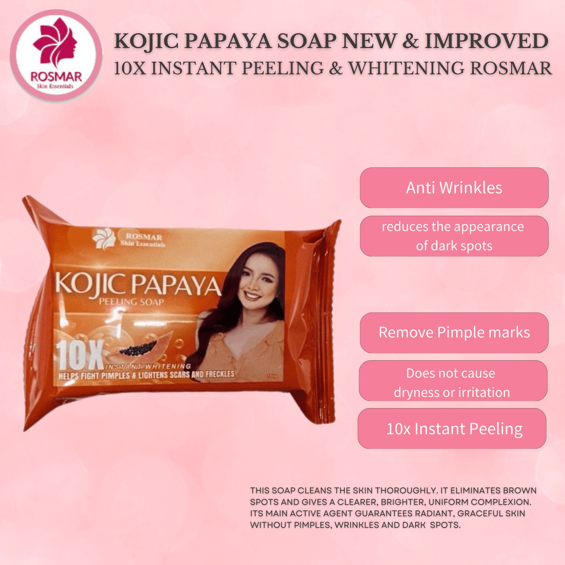 Rosmar Kojic Papaya Peeling Soap - 150g