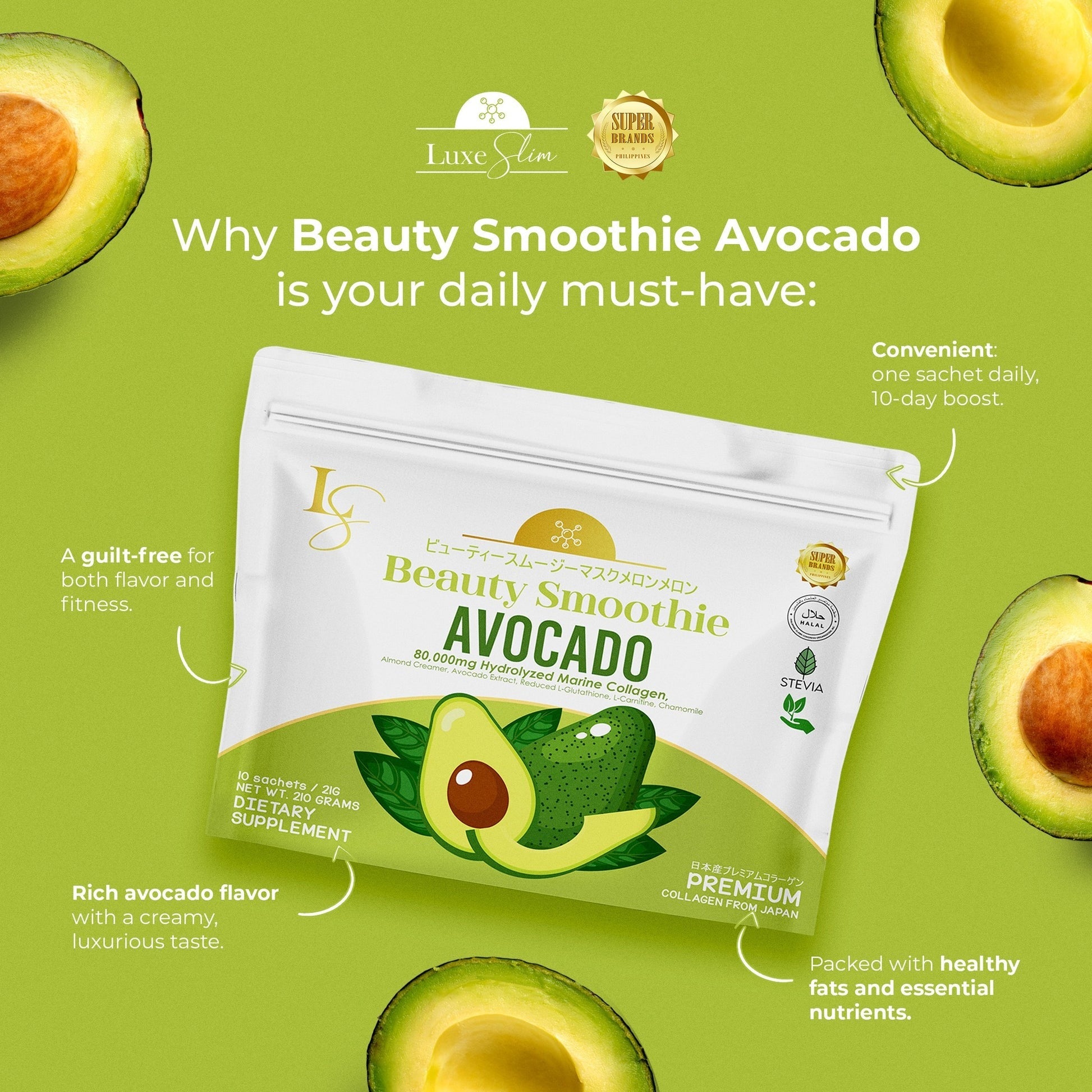 Luxe Beauty Smoothie Avocado - 210g