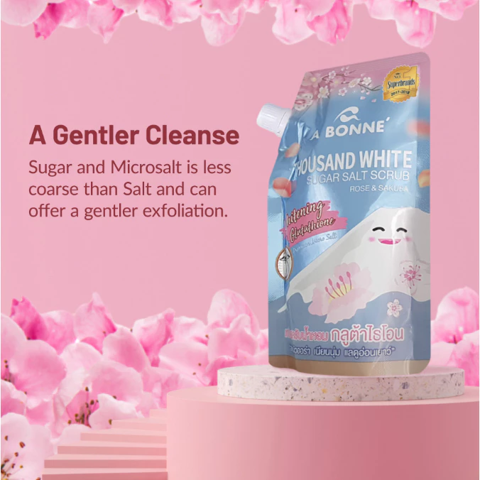 A Bonne Thousand White Sugar Salt Scrub Rose & Sakura - 350g