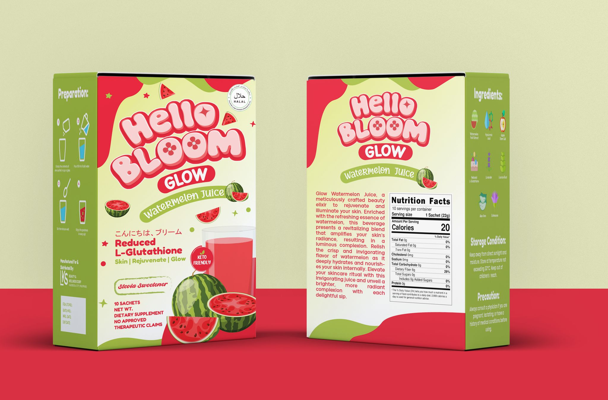 Hello Bloom Glow Watermelon Juice - 180g