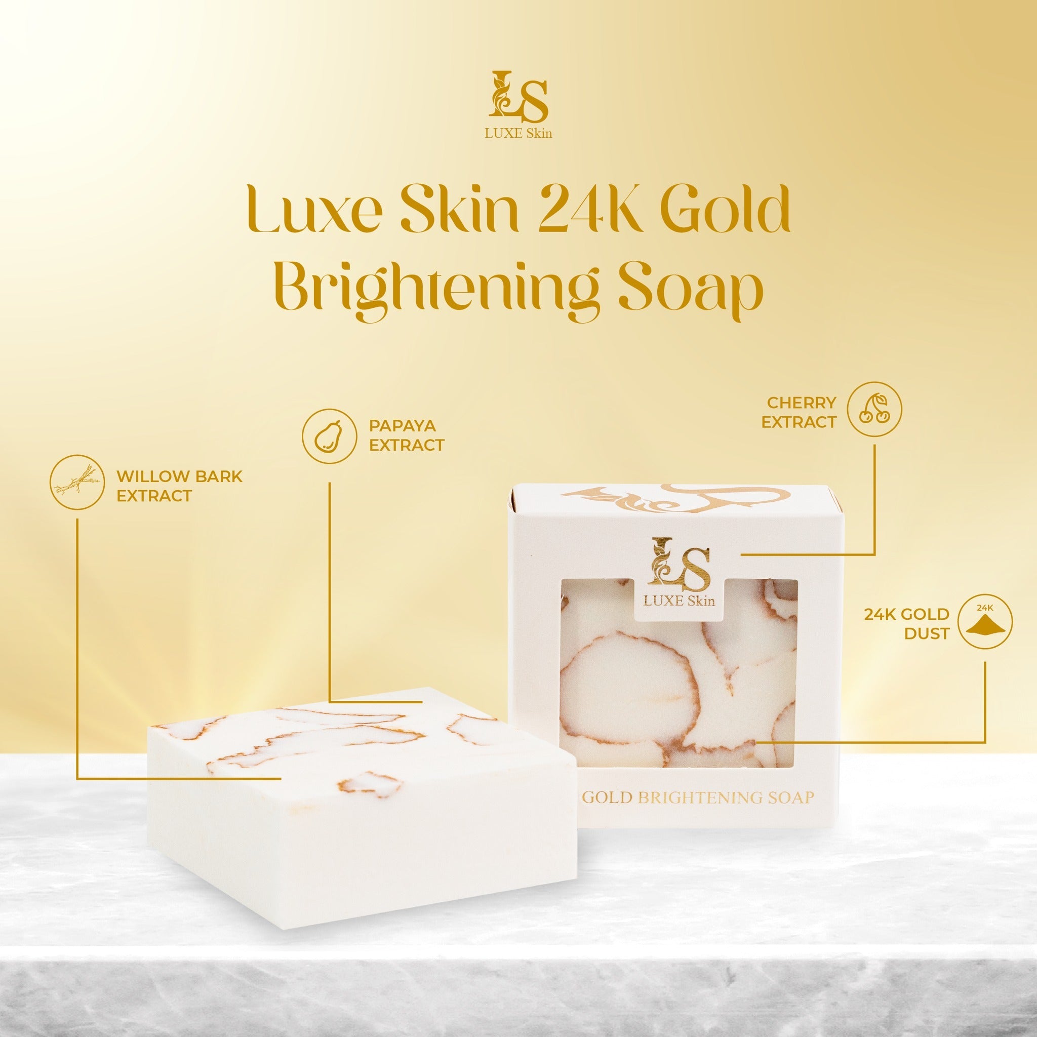 Luxe Skin 24k Brightening Gold Soap - 135g