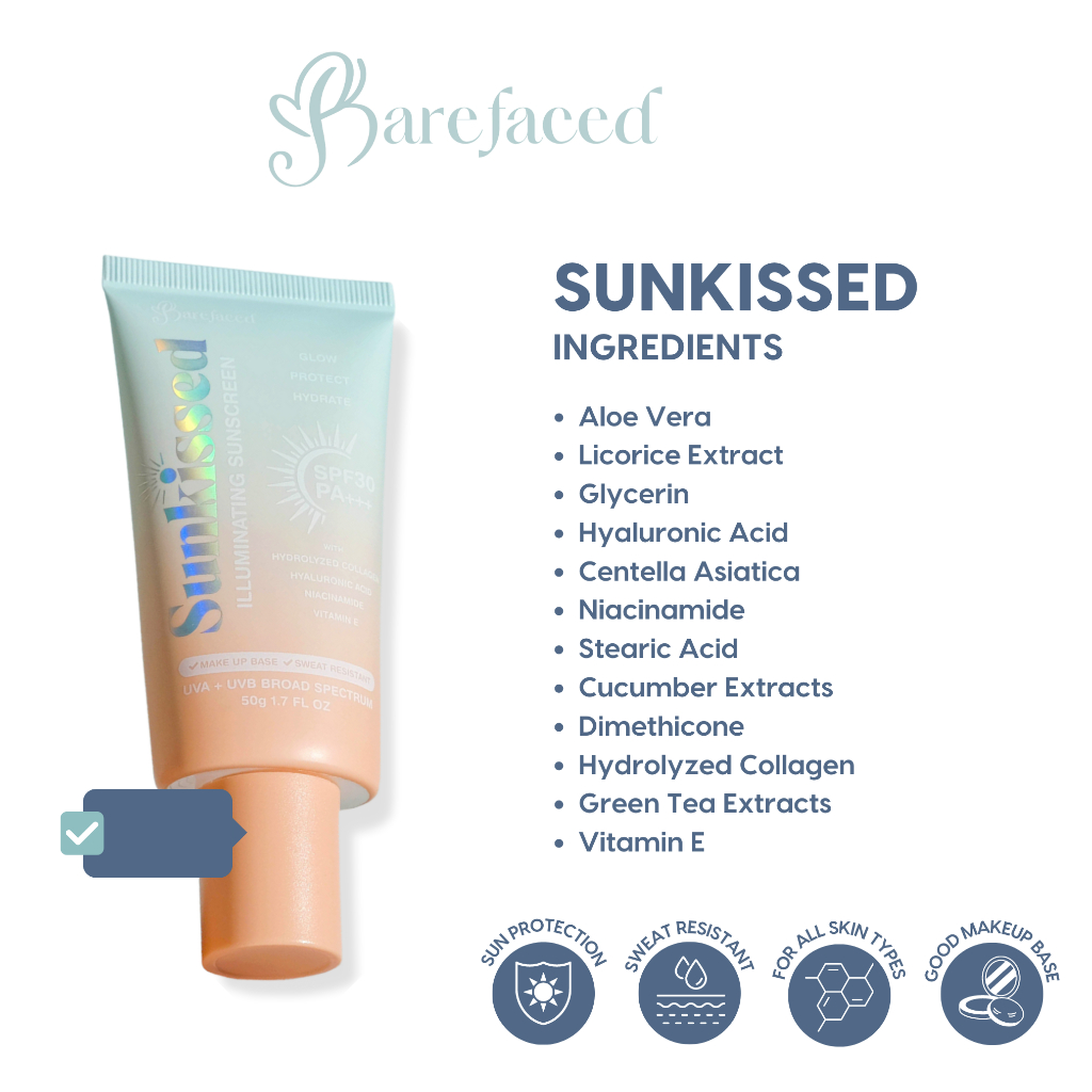 Barefaced Sunkissed Illuminating Sunscreen SPF50+ PA+++ 50g