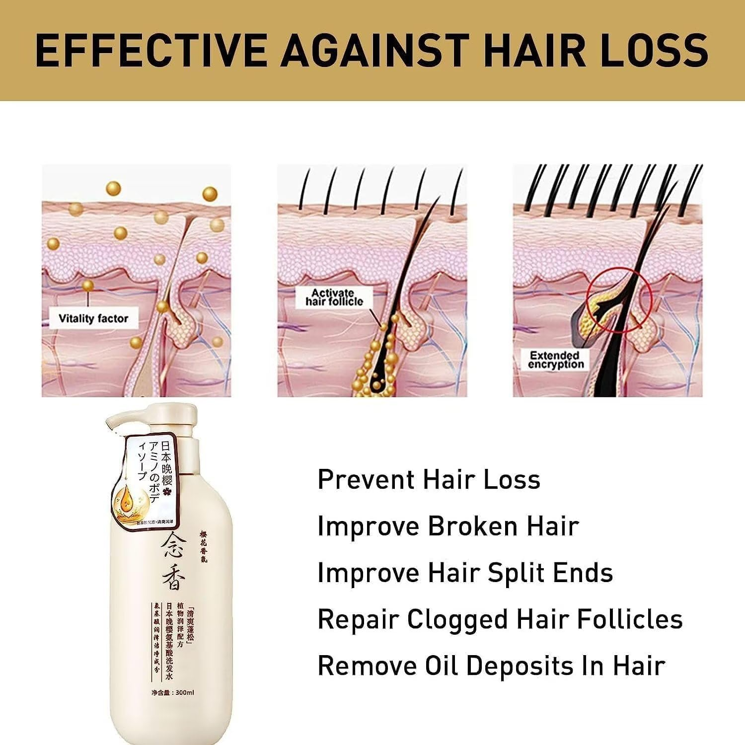 Sakura Japanese Hair Growth Shampoo - 300ml