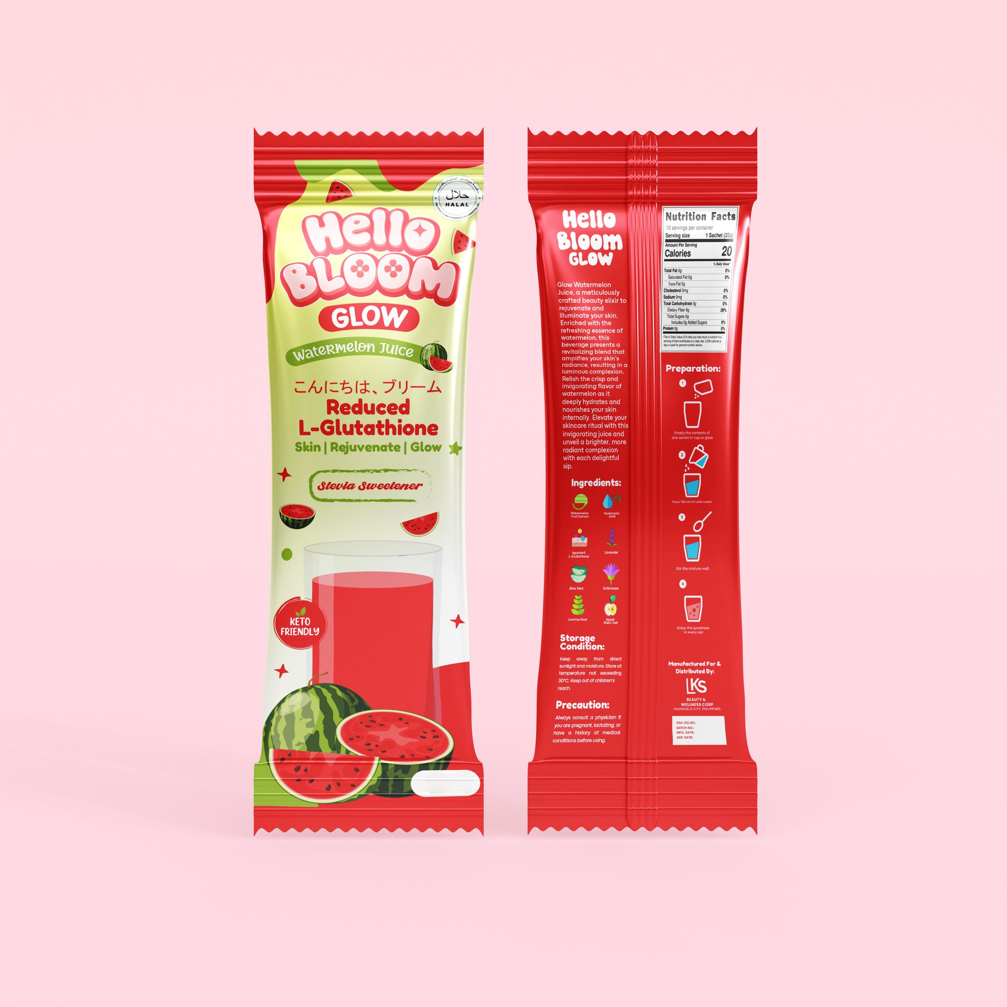 Hello Bloom Glow Watermelon Juice - 180g