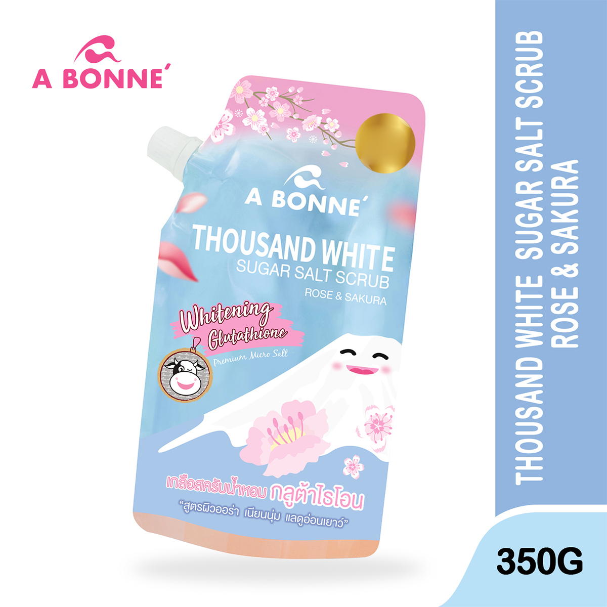 A Bonne Thousand White Sugar Salt Scrub Rose & Sakura - 350g