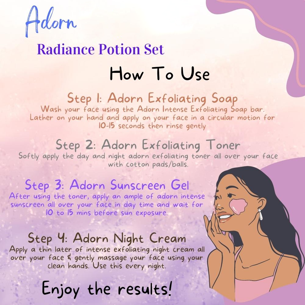 Adorn Radiance Potion Intense Exfoliating Set