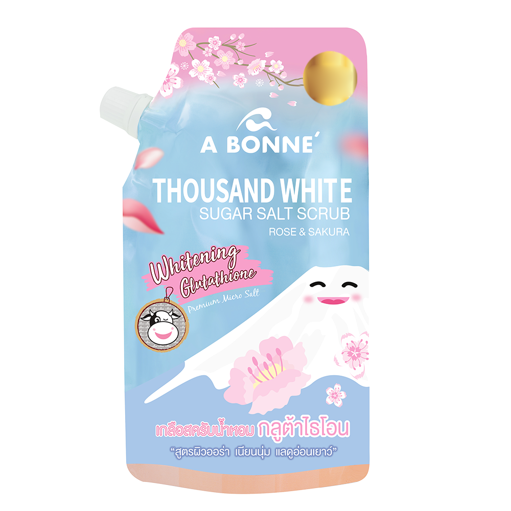 A Bonne Thousand White Sugar Salt Scrub Rose & Sakura - 350g