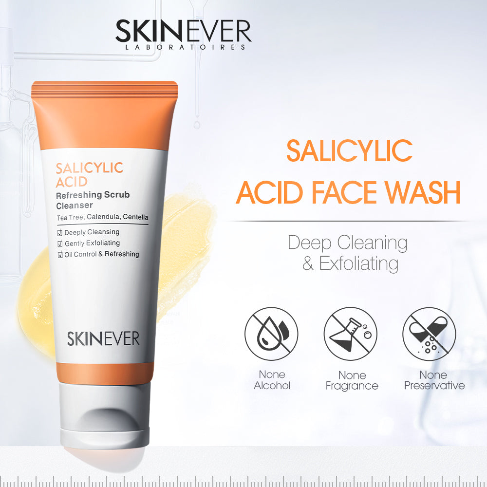 Skinever Salicylic Acid Refreshing Scrub Cleanser - 75ml