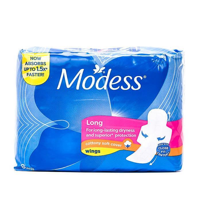 Modess Back Modess Cottony Soft Cover Long with Wings 8 Pads – Sige Mart UAE