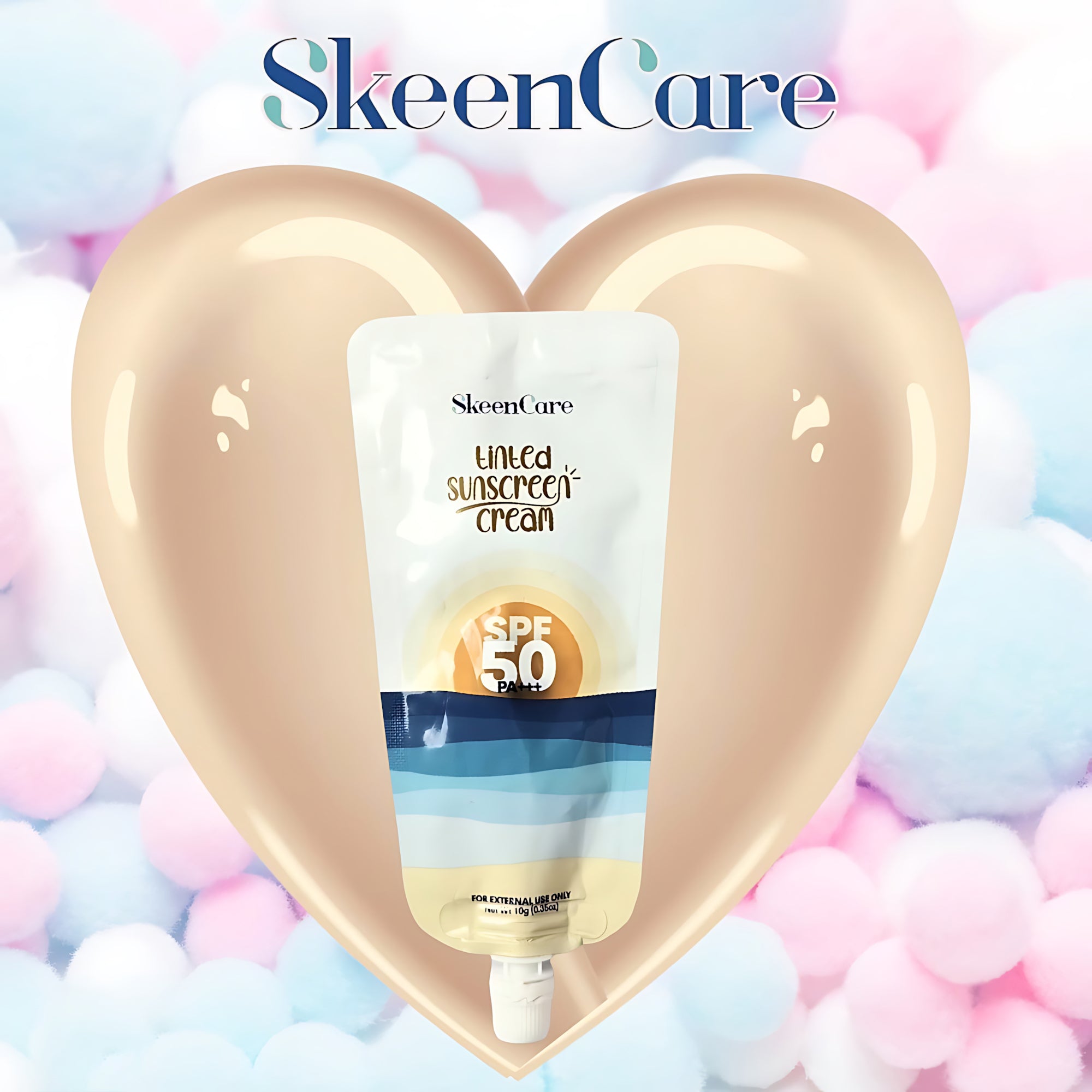 SkeenCare Tinted Sunscreen Cream SPF 50 PA+++ –  10g Sachet