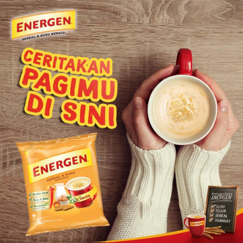 Energen Vanilla Nutritious Oat Cereal with Milk – 10 Sachets x 34g