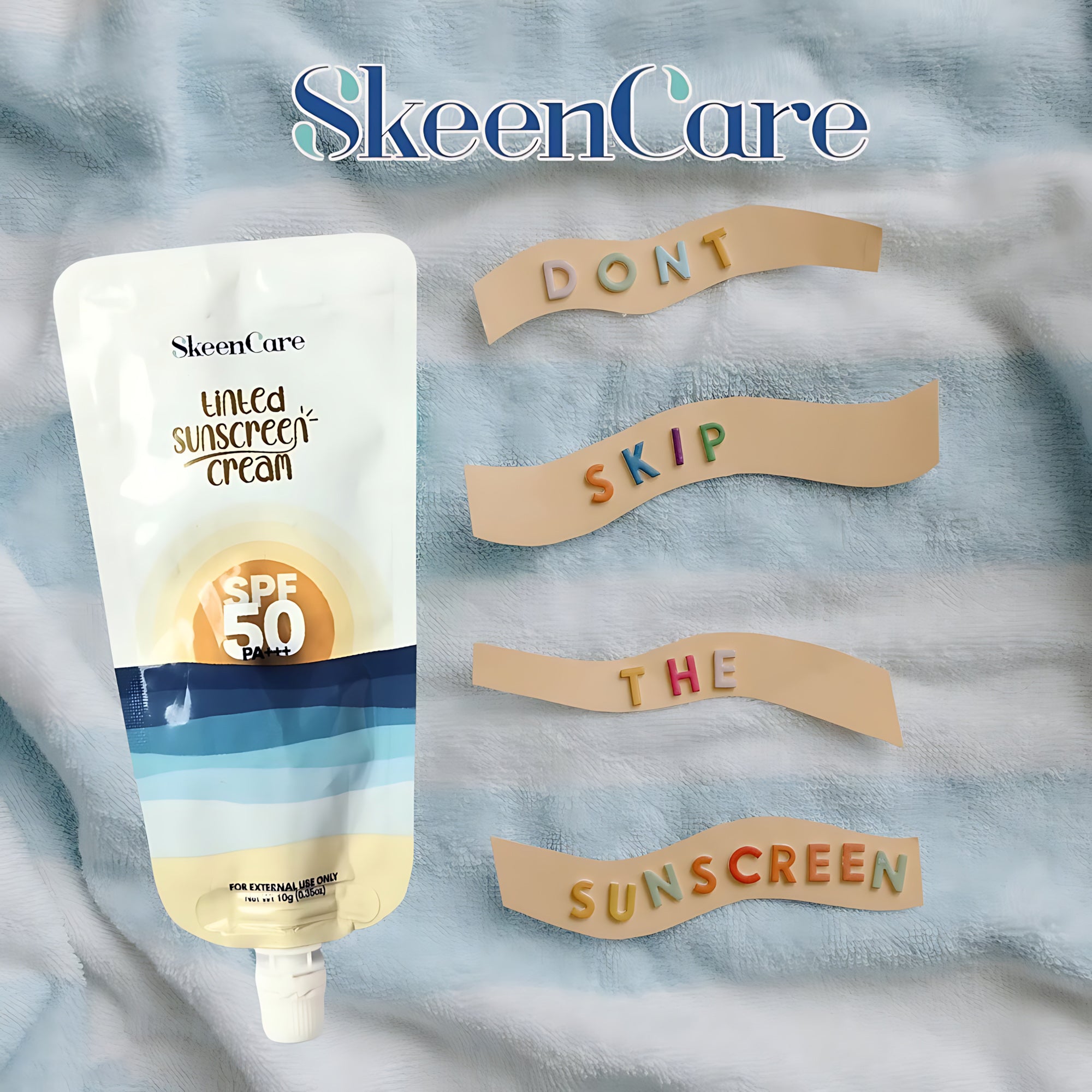 SkeenCare Tinted Sunscreen Cream SPF 50 PA+++ –  10g Sachet