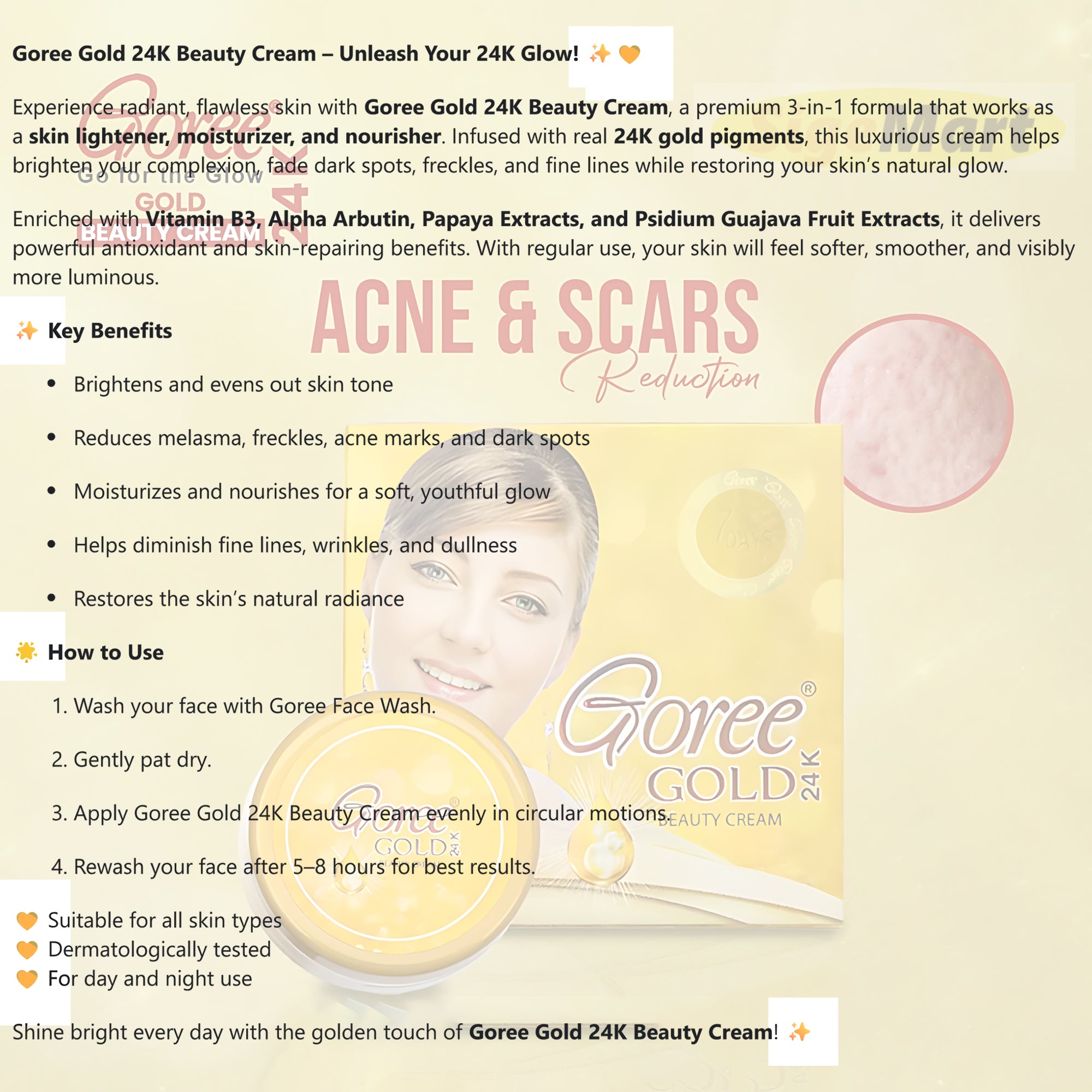 Goree Gold 24k Beauty Cream - 17gm