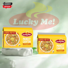 Lucky Me! Pancit Canton Original Fried Noodles Combo of 2 x (6 packs x 60g each)