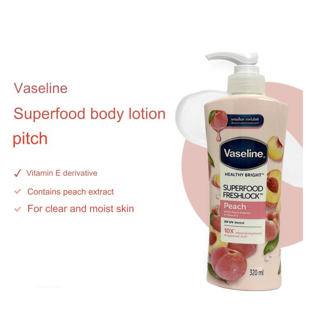 Vaseline Healthy Bright Superfood Freshlock Peach Body Lotion – 320ml