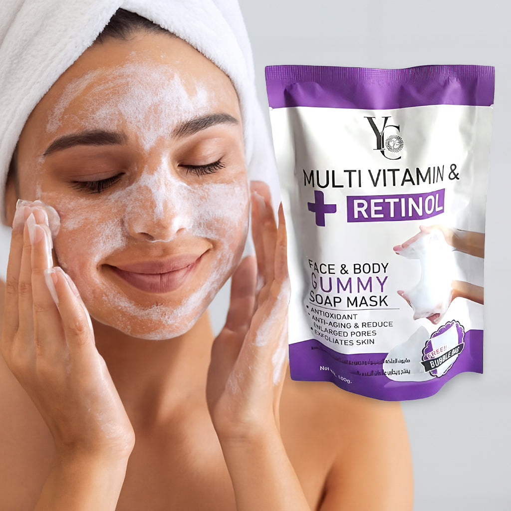 YC Multi Vitamin & Retinol Face & Body Gummy Soap Mask – 100g