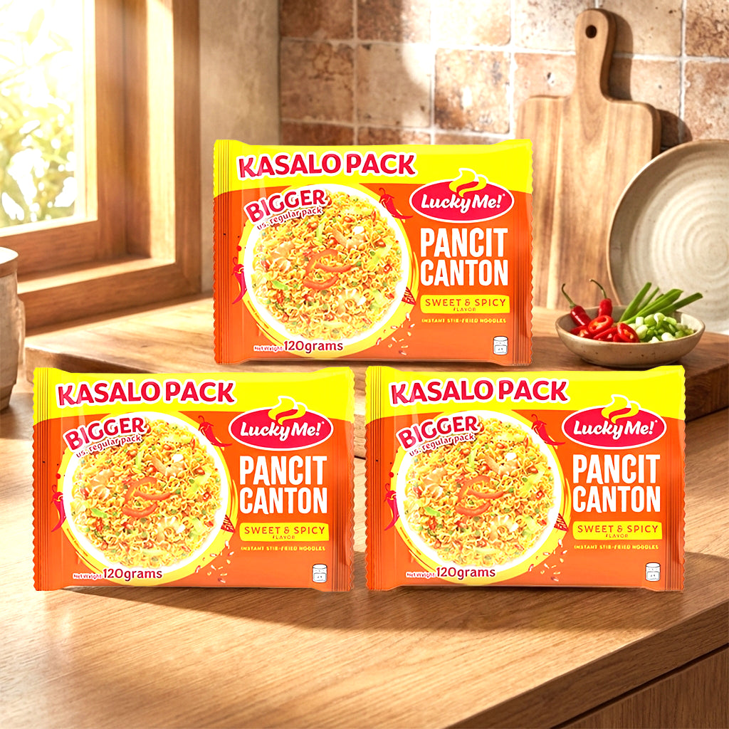 Lucky Me! Pancit Canton Sweet & Spicy KASALO Pack - 120g (3 Pcs Combo)
