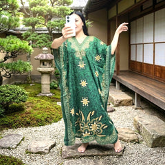 Women's Kimono Long Dress – Non-Stretch Satin | Free Size Medium up to Xl