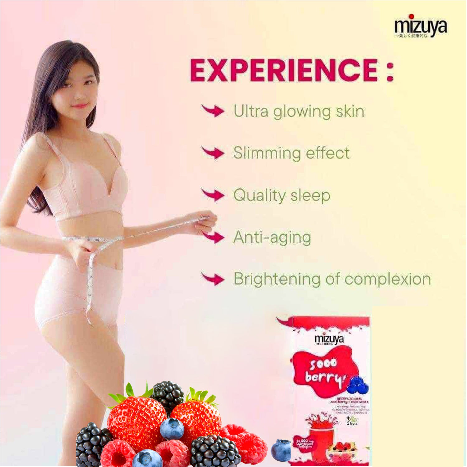 Mizuya Sooo Berry! Berrylicious Acai Berry + Chia Seeds Mixed Berries - 21g × 10 Sachets