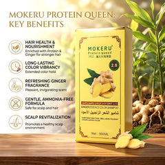 Mokeru Protein Queen Ginger Essence Color Shampoo 2.0 (Dark Coffee) – 500ml