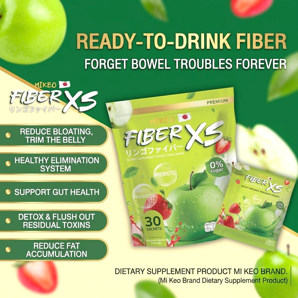 MIKEO Fiber XS Green Apple + Strawberry – 30 Sachets