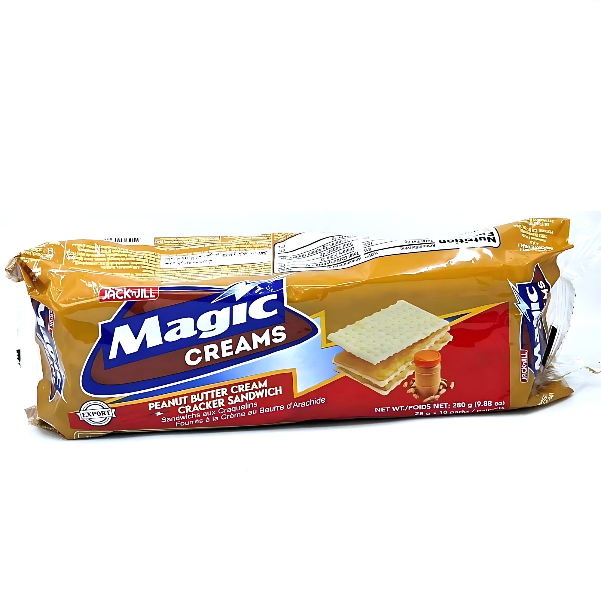 Jack 'n Jill Magic Creams Peanut Butter Cream Cracker Sandwich – 28g x 10 Packs (Combo Pack)