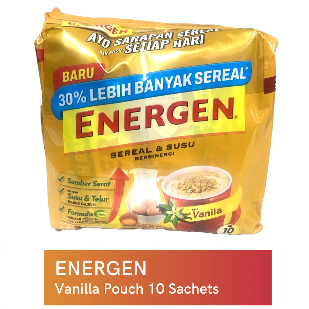 Energen Vanilla Nutritious Oat Cereal with Milk – 10 Sachets x 34g