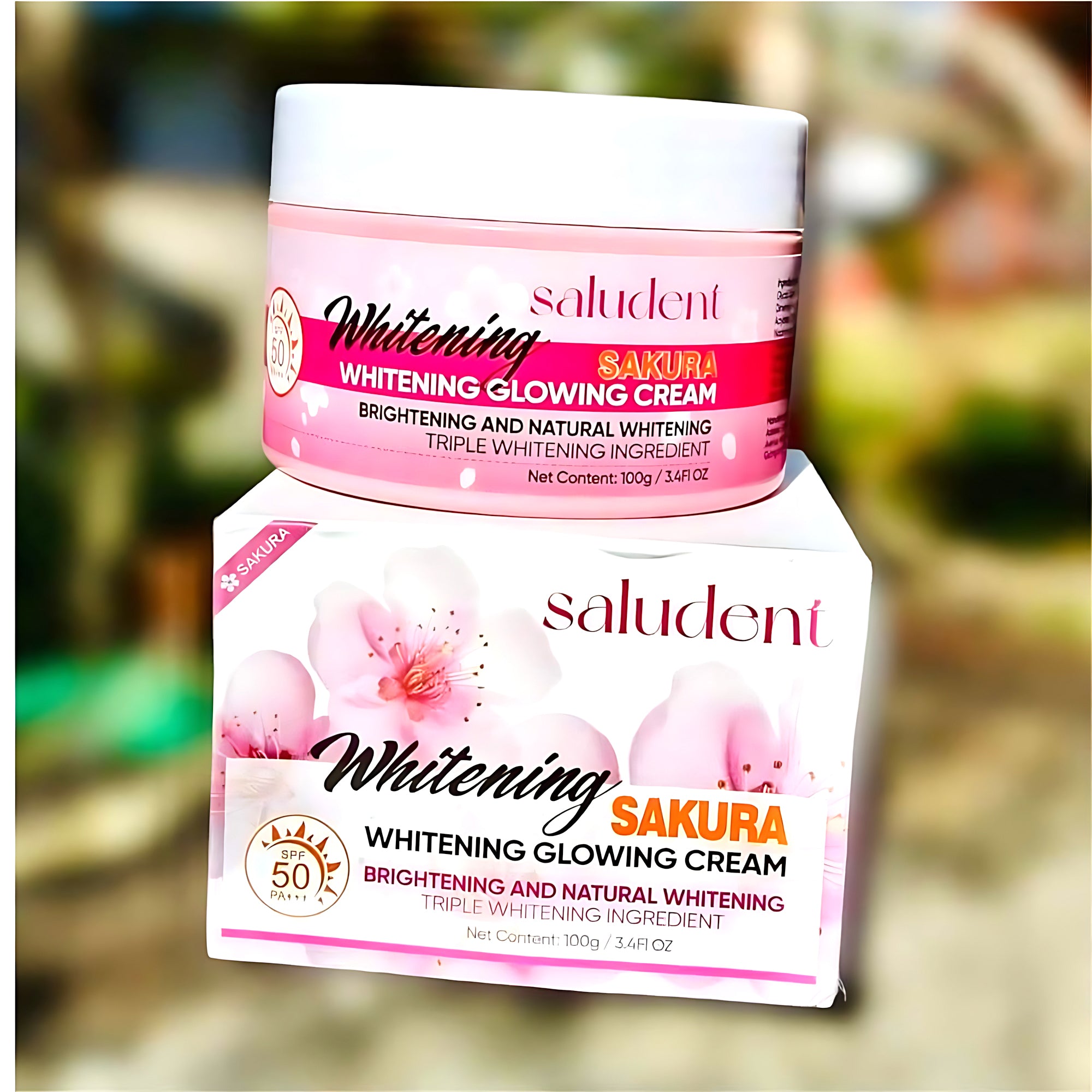 Saludent Brightening Sakura Brightening Glowing Cream SPF50 PA+++ – 100g