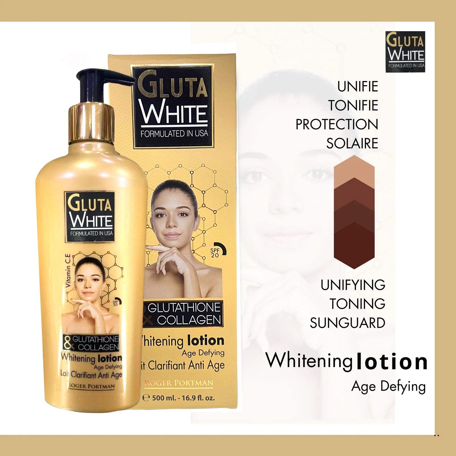 Gluta White Glutathione & Collagen Brightening Body Lotion – 500ml