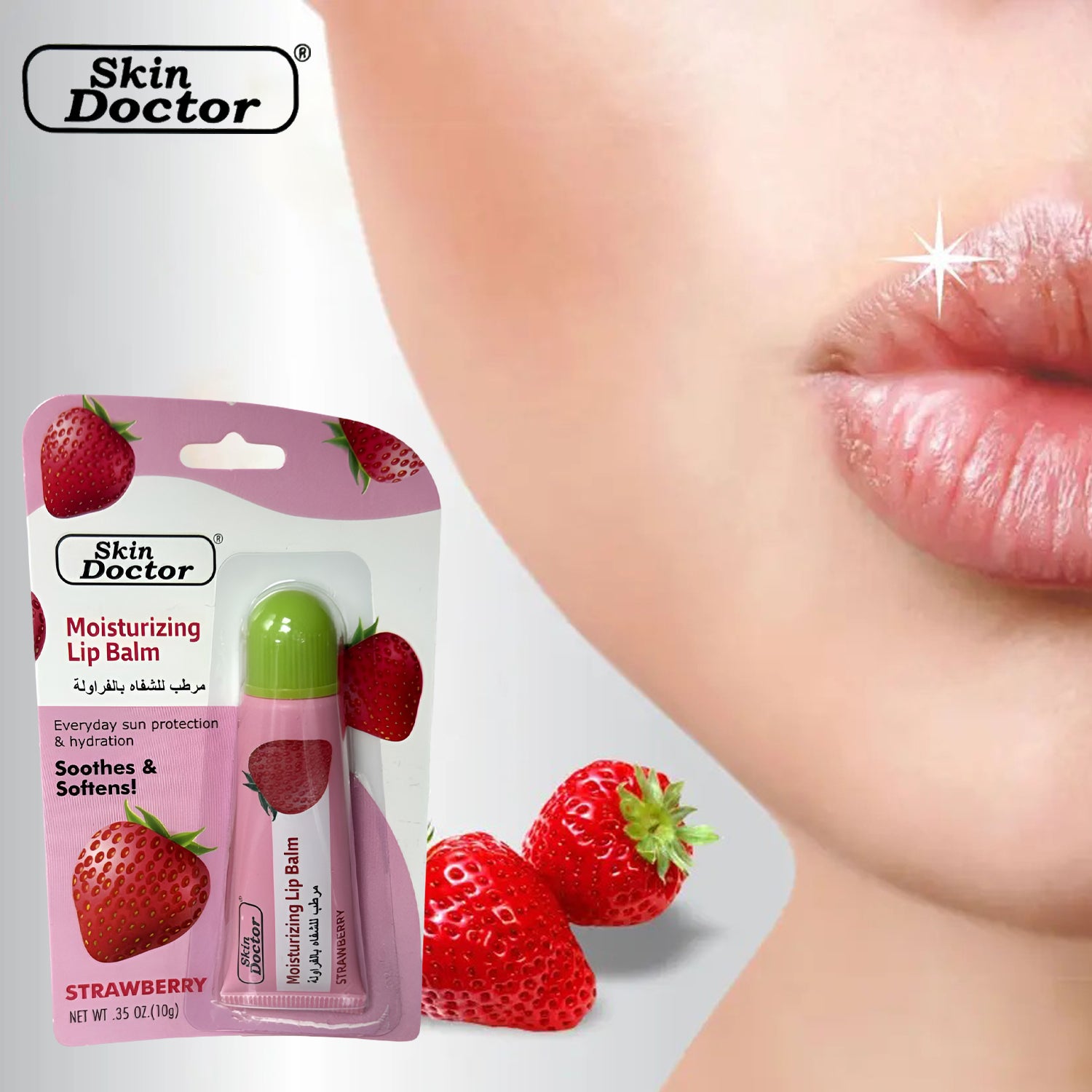 Skin Doctor Moisturizing Lip Balm – Strawberry Flavor -10g