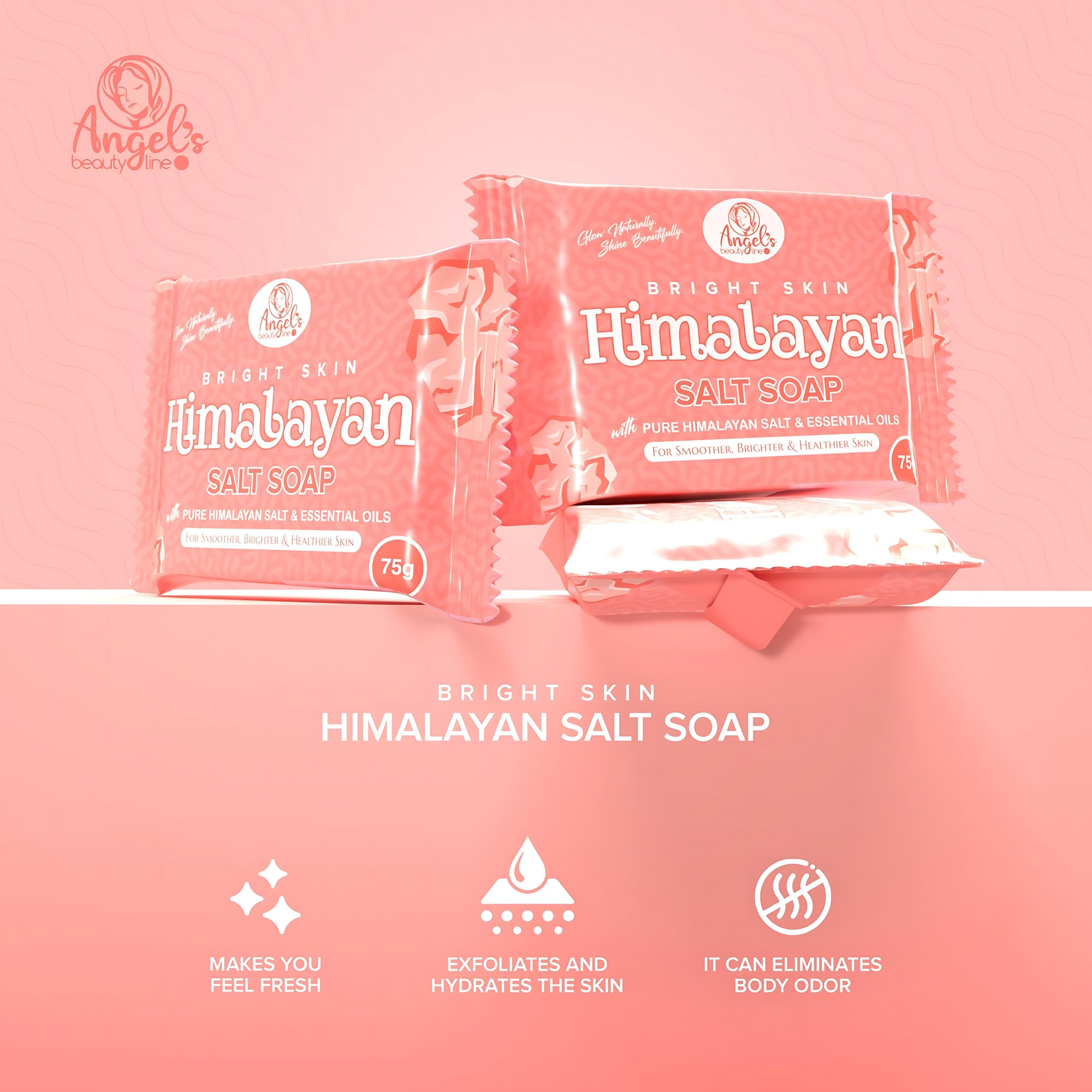 Angel’s Beautyline Bright Skin Himalayan Salt Soap – 75g (Pack of 5)