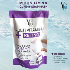 YC Multi Vitamin & Retinol Face & Body Gummy Soap Mask – 100g