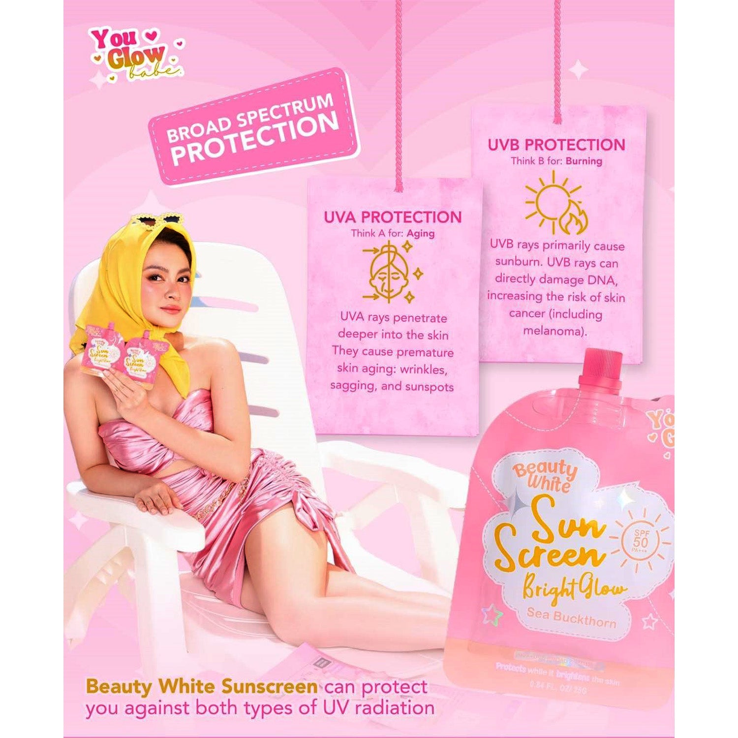 YOU GLOW BABE Beauty White Sunscreen Bright Glow – Twin Pack