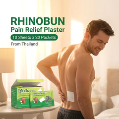 Rhinobun Pain Relief Plaster Bundle - 200 Sheets (20 Sachets × 10)