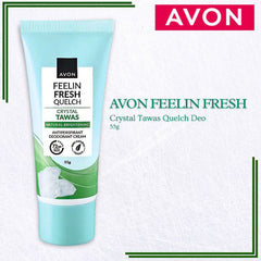 Avon Feelin Fresh Quelch Crystal Tawas Anti-Perspirant Deo Cream - 55g (1+1 Offer)
