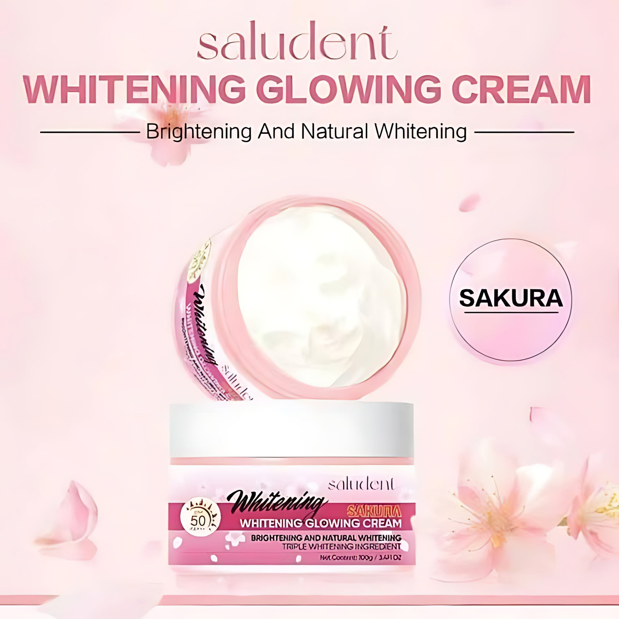 Saludent Brightening Sakura Brightening Glowing Cream SPF50 PA+++ – 100g