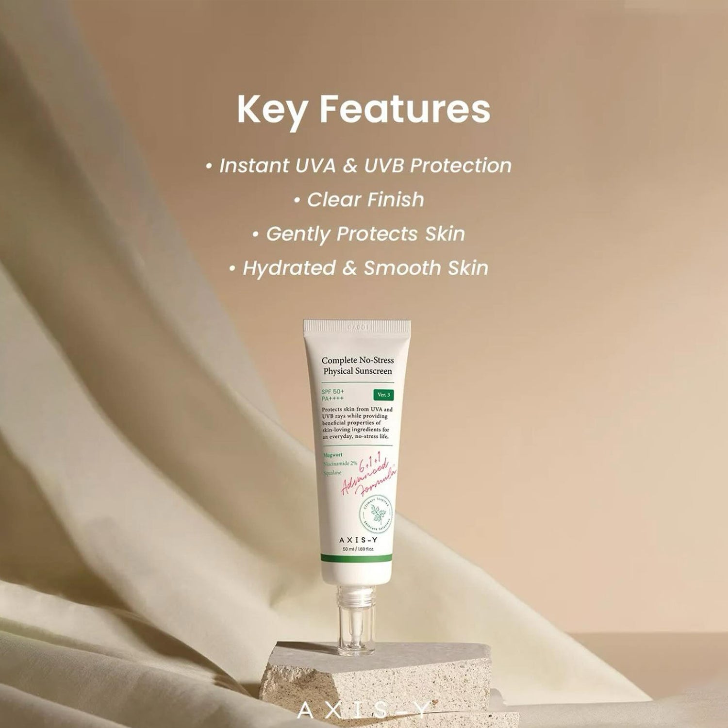 AXIS-Y Complete No-Stress Physical Sunscreen SPF50+ PA++++ Ver.3 - 50ml
