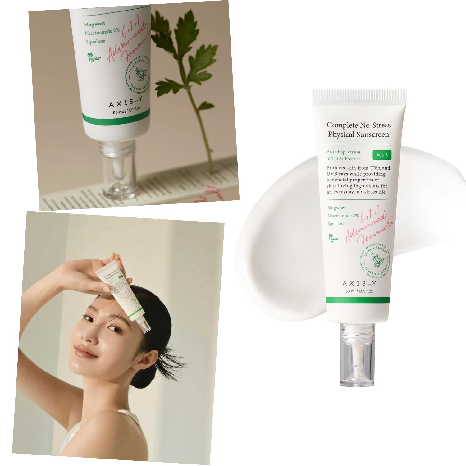 AXIS-Y Complete No-Stress Physical Sunscreen SPF50+ PA++++ Ver.3 - 50ml