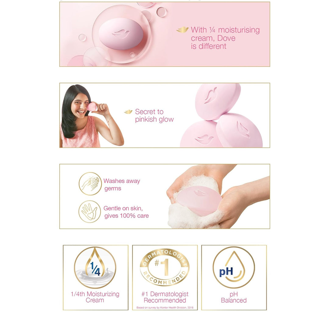 Dove Pink Beauty Bar Soap – 125g (Pack of 4)