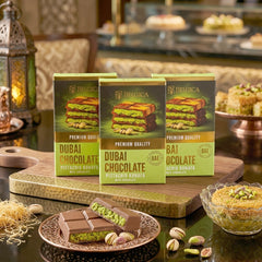 Belgica Premium Dubai Chocolate  Pistachio Kunafa Filling 50g -  3 Pcs Combo
