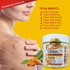White Gold Turmeric Super Whitening Face & Body Scrub - 521 ml