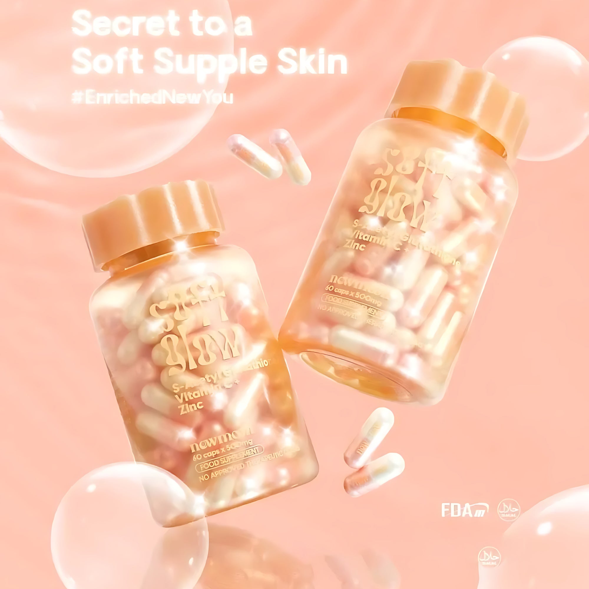 New Moon Soft Glow S-Acetyl Glutathione, Rosehip, Collagen, Vitamins Sige Mart UAE New Moon Soft Glow S-Acetyl Glutathione, Rosehip, Collagen, Vitamins Sige Mart UAE