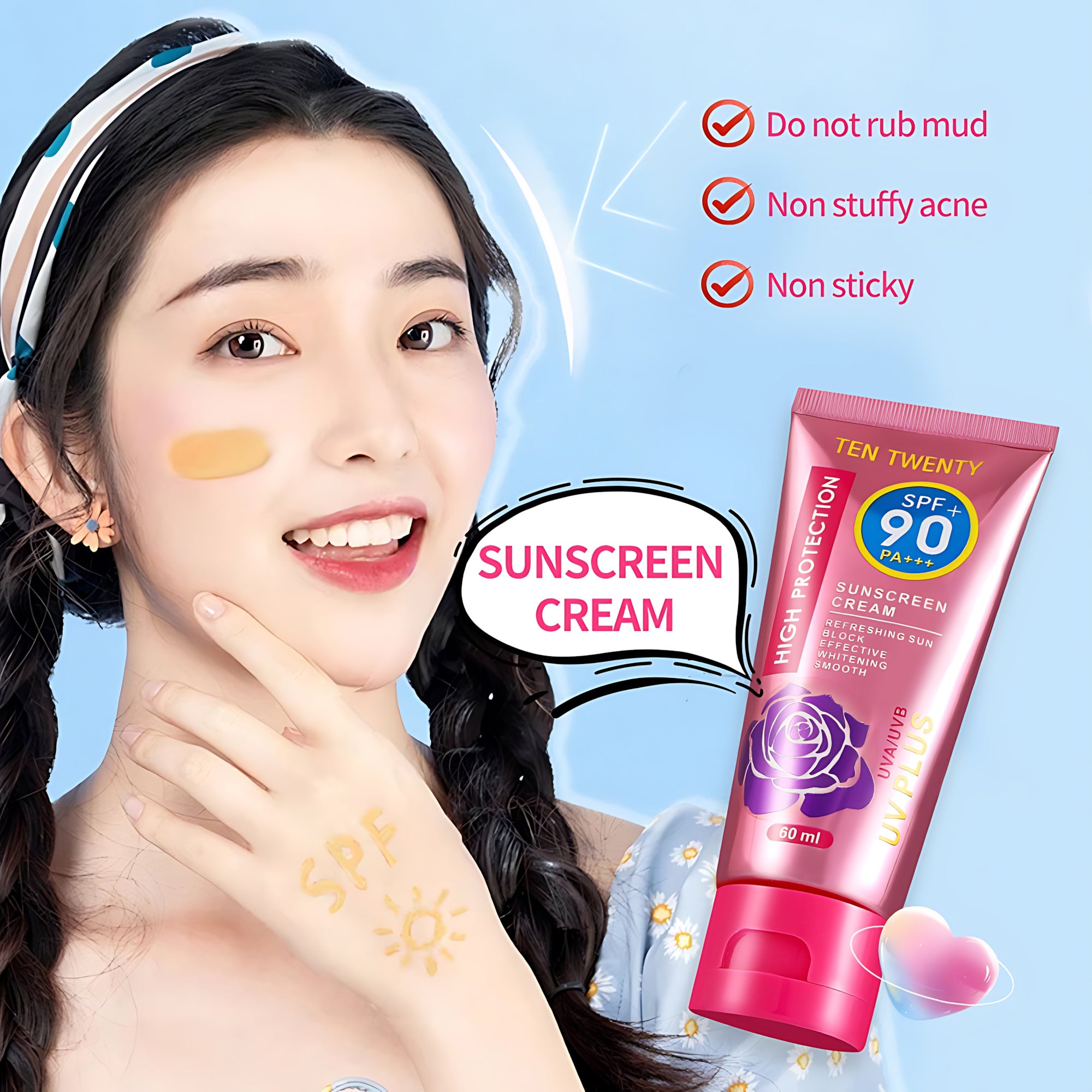 Ten Twenty Sunscreen Cream SPF 90 PA+++ - 60ml