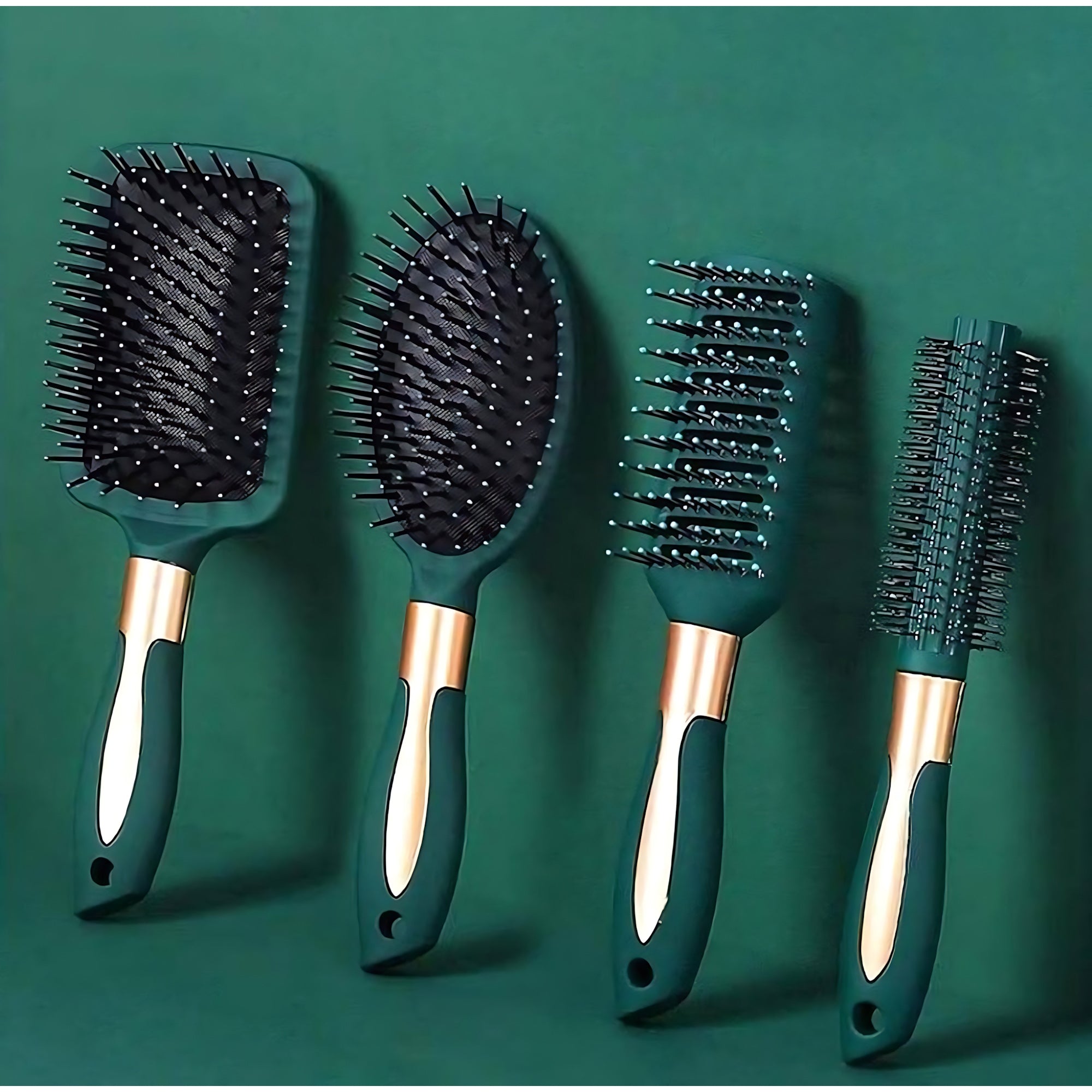 Anti-Tangle Hair Brush & Comb Set – 4 Pcs Paddle Hair Brush Kit for Wet & Dry Hair